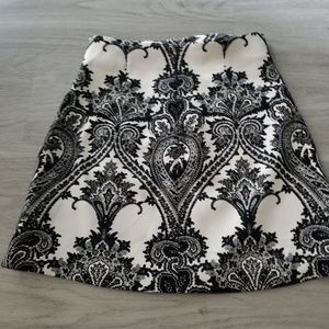 Black and white mini skirt